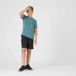 T-shirt Enfant Coton Respirant - 500 Vert Kaki -ProSportif Boutique t shirt enfant coton respirant 500 gris fonce 4