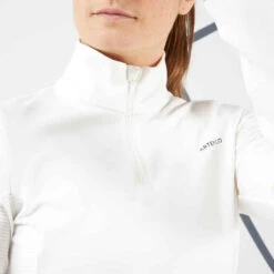 Artengo T-Shirt Tennis Manches Longues Thermique Femme - TH 900 Blanc Cassé -ProSportif Boutique t shirt femme manches longues ts th 900 noir 4