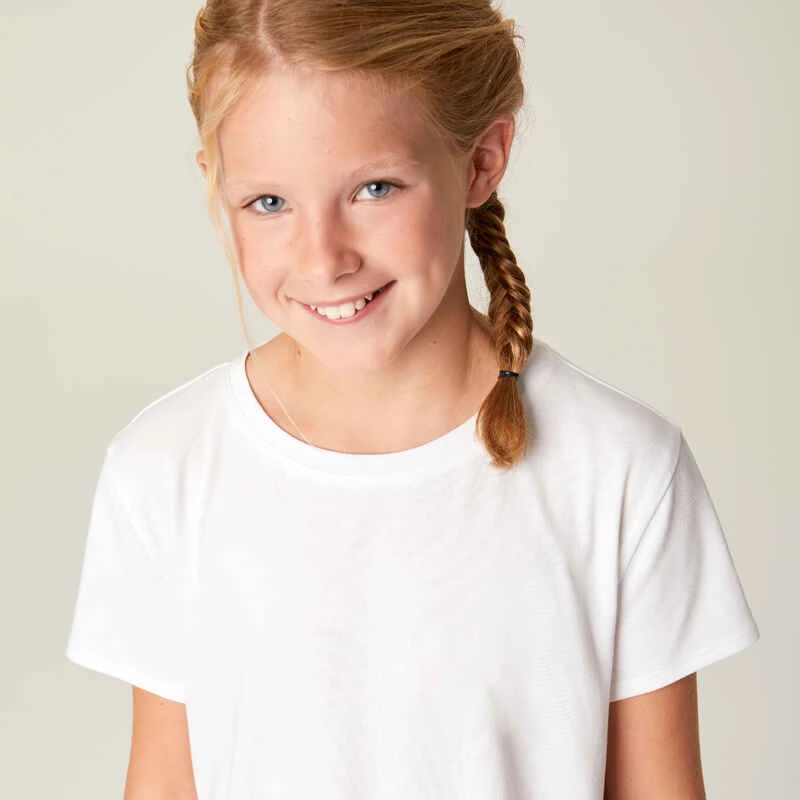T-SHIRT FILLE COTON Blanc 4 T-SHIRT FILLE COTON Blanc – Image 2