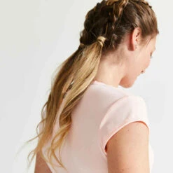 T-shirt Slim Col V Fitness Cardio Femme Corail -ProSportif Boutique t shirt fitness cardio training femme noir 100 2