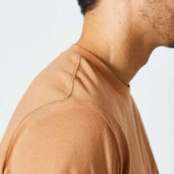 T-Shirt Fitness Homme - 500 Essentials Marron Noisette -ProSportif Boutique t shirt fitness homme 500 essentials kaki cendre 4