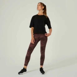 T-shirt Fitness Manches Courtes Large Coton Majoritaire Femme - 520 Noir -ProSportif Boutique t shirt fitness manches courtes large coton majoritaire femme 520 blanc 2