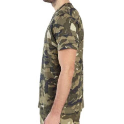 T-shirt Manches Courtes Chasse 100 Camouflage WL V1 Vert -ProSportif Boutique t shirt manches courtes chasse 100 camouflage woodland vert 3