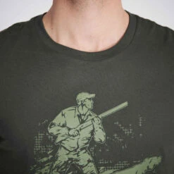 T-shirt Manches Courtes Chasse Coton Homme - 100 Chien Arrêt Vert -ProSportif Boutique t shirt manches courtes chasse 100 chien arret vert 4