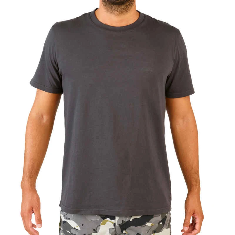 T-shirt Manches Courtes Coton Homme - 100 Carbon Gris 3 T-shirt Manches Courtes Coton Homme - 100 Carbon Gris