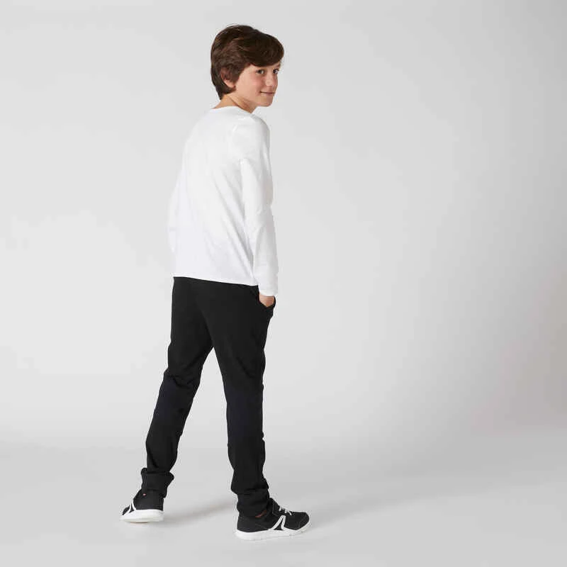 T-Shirt Manches Longues Basique Blanc ENFANT 4 T-Shirt Manches Longues Basique Blanc ENFANT â Image 2