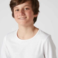 T-Shirt Manches Longues Basique Blanc ENFANT 8 T-Shirt Manches Longues Basique Blanc ENFANT -ProSportif Boutique t shirt manches longues 100 garcon gym enfant blanc 2