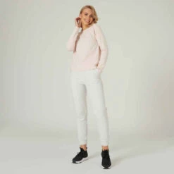 T-shirt Manches Longues Fitness Femme - 500 Rose -ProSportif Boutique t shirt manches longues fitness femme coton droit 500 rose 2