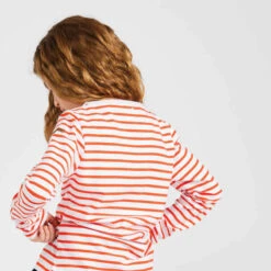 Tribord T-Shirt Manches Longues - Marinière De Voile Sailing 100 Fille Blanc Rouge -ProSportif Boutique t shirt manches longues sailing 100 fille gris 2