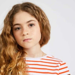 Tribord T-Shirt Manches Longues - Marinière De Voile Sailing 100 Fille Blanc Rouge -ProSportif Boutique t shirt manches longues sailing 100 fille gris 4