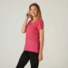 T-shirt Regular Fitness Femme - 500 Essentials Rose Chiné 2 T-shirt Regular Fitness Femme - 500 Essentials Rose Chiné -ProSportif Boutique t shirt regular 500 femme gris