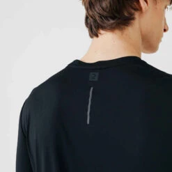 Kalenji Men's Running Breathable Long-Sleeved T-shirt Sun Protect - Black -ProSportif Boutique t shirt running anti uv homme blanc 4