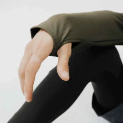 Kalenji T-shirt Running Manches Longues Chaud Homme - Warm 500 Khaki -ProSportif Boutique t shirt running manches longues chaud homme warm 500 noir 8