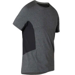 T-shirt Fitness Manches Courtes Slim Coton Col Rond Homme Gris Foncé -ProSportif Boutique t shirt slim 900 homme vert fonce 7