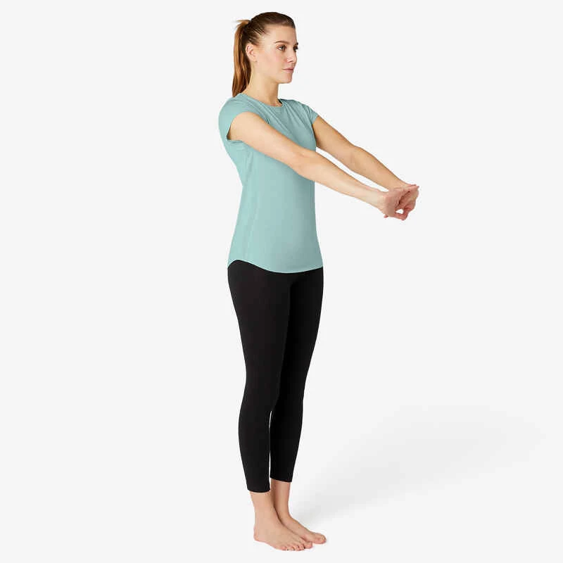 T-shirt Sport Pilates Gym Douce Femme 520 Vert 4 T-shirt Sport Pilates Gym Douce Femme 520 Vert – Image 2