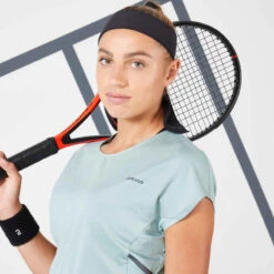 Artengo T-Shirt Tennis Col Rond Dry Soft Femme - Dry 500 Vert De Gris -ProSportif Boutique t shirt tennis col rond dry soft femme dry 500 vert de gris 3