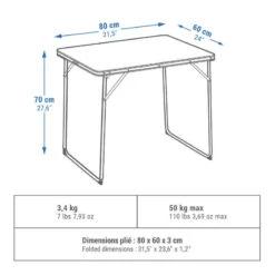 Quechua TABLE DE CAMPING PLIANTE - 2 À 4 PERSONNES -ProSportif Boutique table de camping pliante 2 a 4 personnes 2