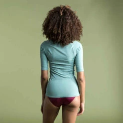 Tee Shirt Anti Uv Surf Top 100 Manches Courtes Femme Kaki Clair -ProSportif Boutique tee shirt anti uv surf top 100 manches courtes femme rose 5