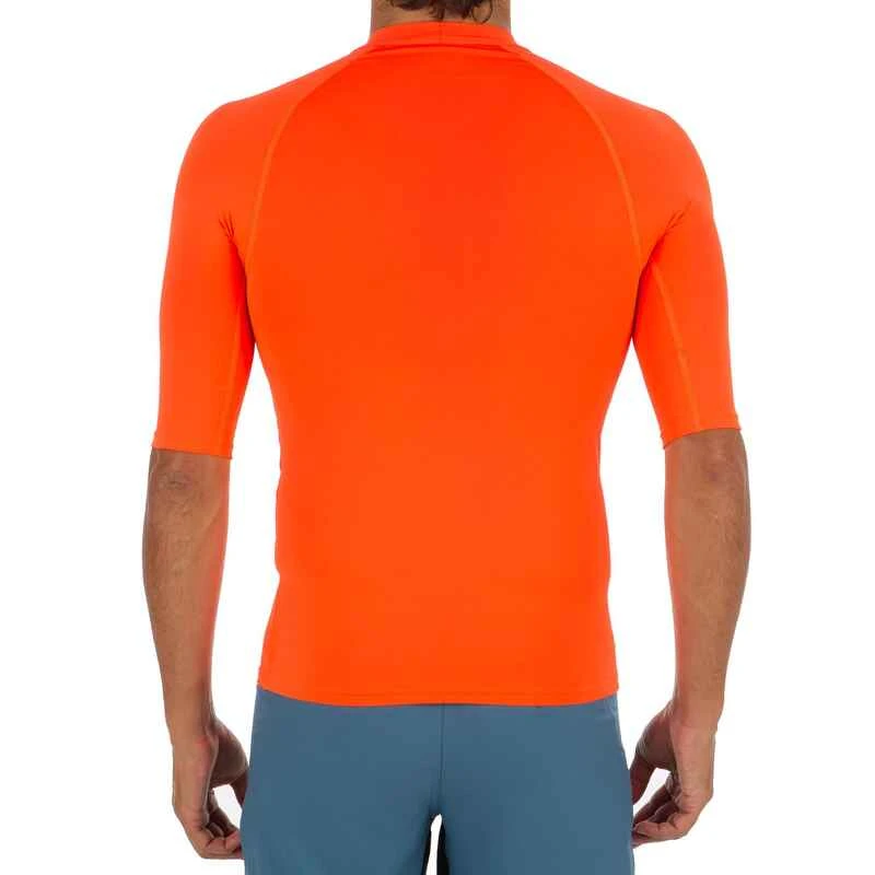 Tee Shirt Anti Uv Surf Top 100 Manches Courtes Homme Orange Fluo 6 Tee Shirt Anti Uv Surf Top 100 Manches Courtes Homme Orange Fluo – Image 4