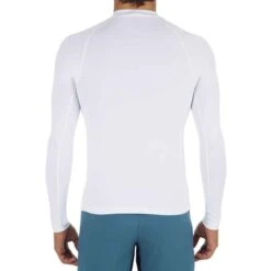 Tee Shirt Anti UV Homme Manches Longues Surf 100 Blanc -ProSportif Boutique tee shirt anti uv surf top 100 manches longues homme blanc 3