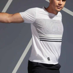 Artengo TEE SHIRT DE TENNIS HOMME TTS 900 LIGHT BLANC NOIR -ProSportif Boutique tee shirt de tennis homme tts 900 light noir bleu turquoise 6