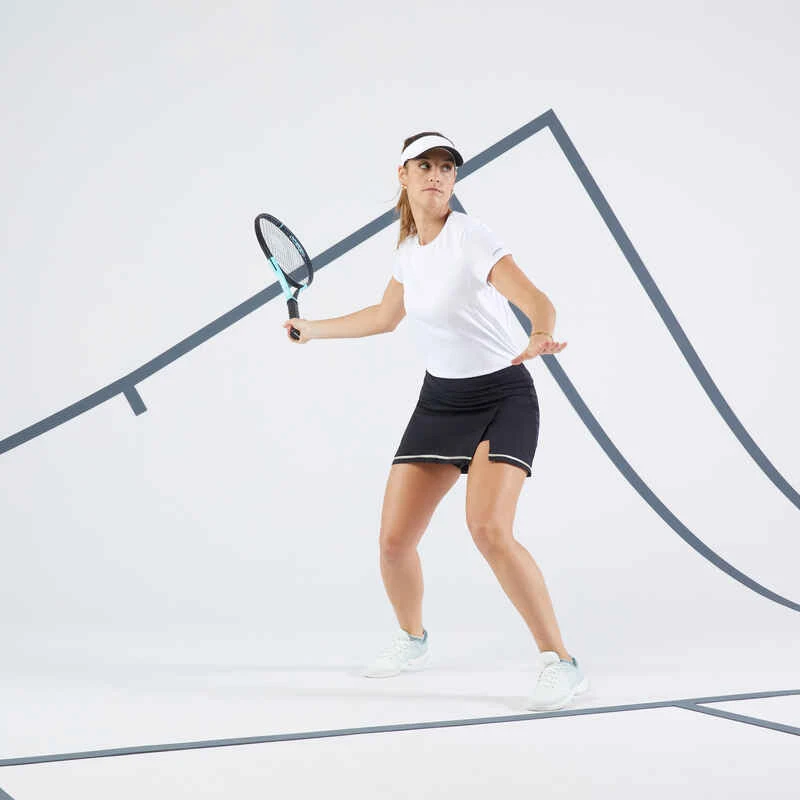 Artengo T-Shirt Tennis Col Rond Dry Femme - Essentiel 100 Blanc 4 Artengo T-Shirt Tennis Col Rond Dry Femme - Essentiel 100 Blanc – Image 2