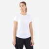 Artengo T-Shirt Tennis Col Rond Dry Femme - Essentiel 100 Blanc -ProSportif Boutique tee shirt de tennis ts dry 100 femme blanc