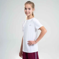 Decathlon Tee-shirt D'athlétisme Manches Courtes Respirant Enfant AT 100 Blanc -ProSportif Boutique tee shirt enfant d athletisme at 100 orange fluo 2