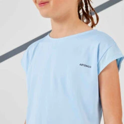 Artengo T-shirt De Tennis Fille - TTS500 Bleu -ProSportif Boutique tee shirt fille 500 vert clair 3