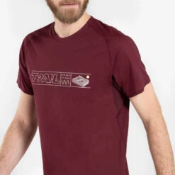 TEE SHIRT DE TRAIL RUNNING MANCHES COURTES GRAPH HOMME BORDEAUX -ProSportif Boutique tee shirt manches courtes trail running turquoise homme 2