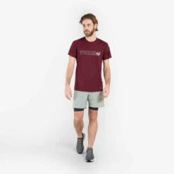 TEE SHIRT DE TRAIL RUNNING MANCHES COURTES GRAPH HOMME BORDEAUX -ProSportif Boutique tee shirt manches courtes trail running turquoise homme 5