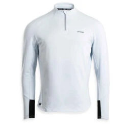 Artengo Sweat De Tennis Manches Longues Homme - Thermic 1/2 ZIP Gris Clair -ProSportif Boutique tee shirt manches longues de tennis tsw th 1slash2 zip marine bleu 7