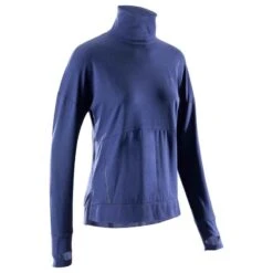 Kalenji T-SHIRT MANCHES LONGUES FEMME DE RUNNING RUN DRY+ BLEU 13 Kalenji T-SHIRT MANCHES LONGUES FEMME DE RUNNING RUN DRY+ BLEU -ProSportif Boutique tee shirt manches longues running run dry feel gris carbone femme 1