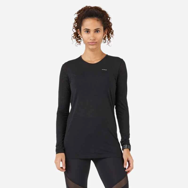 TEE SHIRT RUNNING MANCHES LONGUES FEMME RESPIRANT KIPRUN CARE NOIR 3 TEE SHIRT RUNNING MANCHES LONGUES FEMME RESPIRANT KIPRUN CARE NOIR