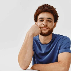 Kalenji T-shirt Running Respirant Homme - Dry Bleu Ardoise -ProSportif Boutique tee shirt running run dry rouge cerise fluo homme 3