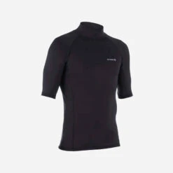 Tee Shirt Thermique Polaire Homme Manches Courtes Surf 900 Noir