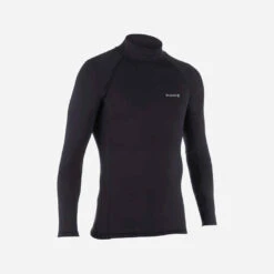 Tee Shirt Thermique Polaire Homme Manches Longues Surf 900 Noir