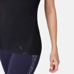 T-Shirt 530 Dévoré Pilates Gym Douce Femme Noir -ProSportif Boutique ts 530 devore pilates gym douce femme bleu clair 7