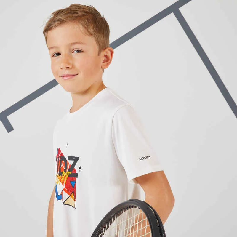 Artengo T-shirt Tennis Garcon - TTS 100 Blanc 5 Artengo T-shirt Tennis Garcon - TTS 100 Blanc â Image 3