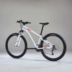 Rockrider VÉLO VTT ST 100 FEMME BLANC ROSE 27,5" -ProSportif Boutique velo vtt st 100 femme blanc rose 275quote 2
