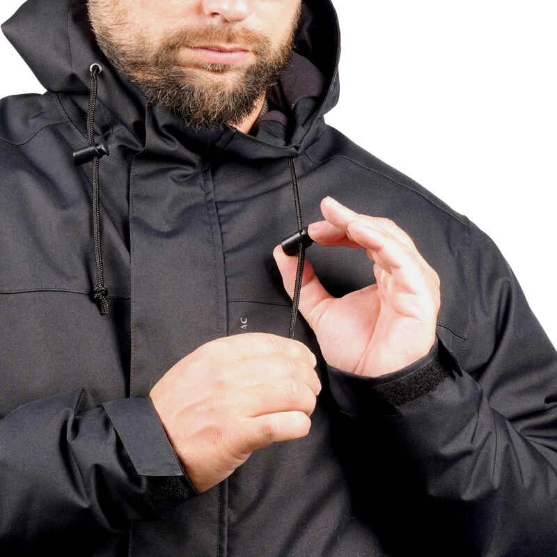 VESTE CHASSE CHAUDE IMPERMEABLE NOIRE 100 12 VESTE CHASSE CHAUDE IMPERMEABLE NOIRE 100 â Image 10