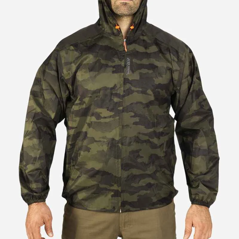 VESTE CHASSE IMPERMÉABLE LEGERE CAMO VERTE 100 4 VESTE CHASSE IMPERMÉABLE LEGERE CAMO VERTE 100 – Image 2