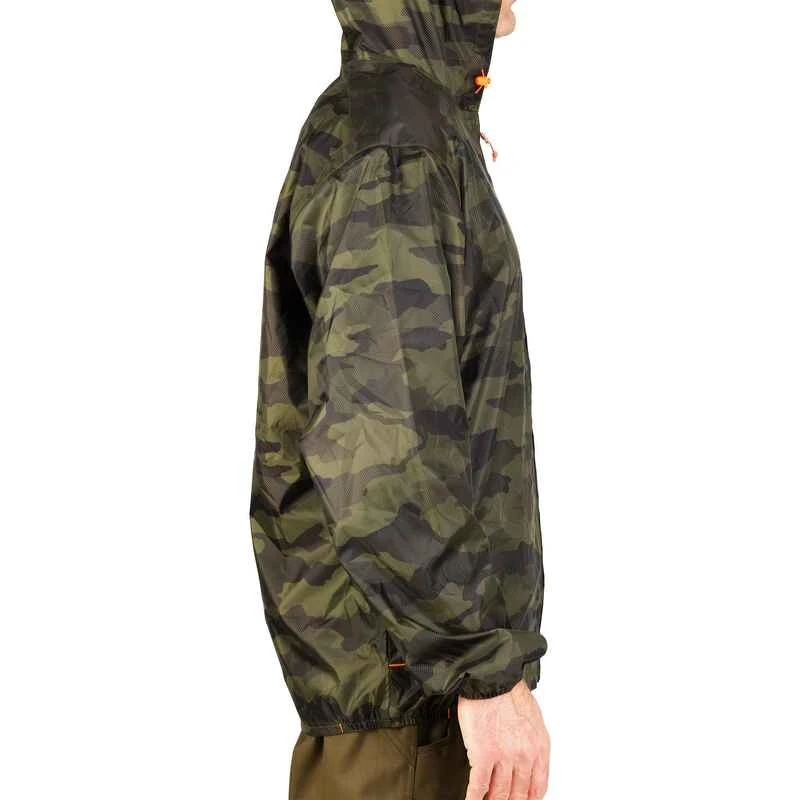 VESTE CHASSE IMPERMÉABLE LEGERE CAMO VERTE 100 6 VESTE CHASSE IMPERMÉABLE LEGERE CAMO VERTE 100 – Image 4