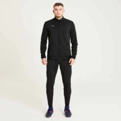 Kipsta Veste De Football D'entrainement ESSENTIAL Noire Et Grise -ProSportif Boutique veste de football d entrainement essential noire et grise 10