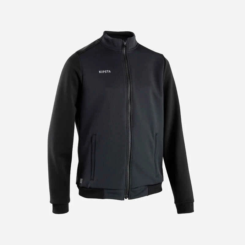 Kipsta Veste De Football D'entrainement ESSENTIAL Noire Et Grise 3 Kipsta Veste De Football D'entrainement ESSENTIAL Noire Et Grise