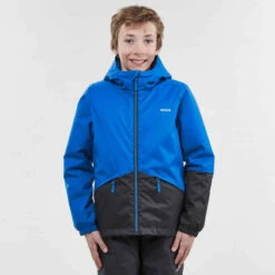 WEDZE VESTE DE SKI ENFANT CHAUDE ET IMPERMEABLE 100 BLEUE -ProSportif Boutique veste de ski enfant chaude et impermeable 100 bleue 2