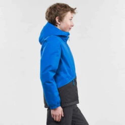 WEDZE VESTE DE SKI ENFANT CHAUDE ET IMPERMEABLE 100 BLEUE -ProSportif Boutique veste de ski enfant chaude et impermeable 100 bleue 3
