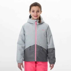 WEDZE VESTE DE SKI ENFANT CHAUDE ET IMPERMEABLE - 100 GRISE -ProSportif Boutique veste de ski enfant chaude et impermeable 100 grise 2