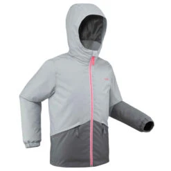 WEDZE VESTE DE SKI ENFANT CHAUDE ET IMPERMEABLE - 100 GRISE