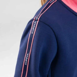 Sweat Zippé Col Montant Chaud Respirant Enfant - S500 Marine Touche De Rose -ProSportif Boutique veste de survetement enfant d athletisme at 300 marine rose 6